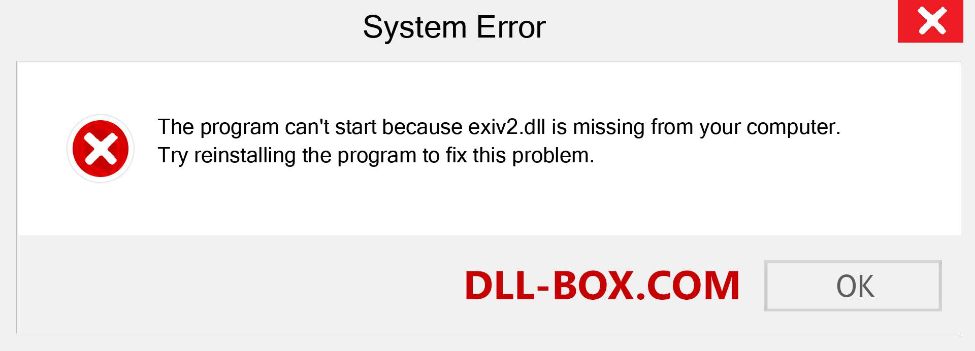  exiv2.dll file is missing?. Download for Windows 7, 8, 10 - Fix  exiv2 dll Missing Error on Windows, photos, images